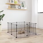 VIDAXL Cage animaux de compagnie a 8 panneaux et porte Noir 35x35 cm