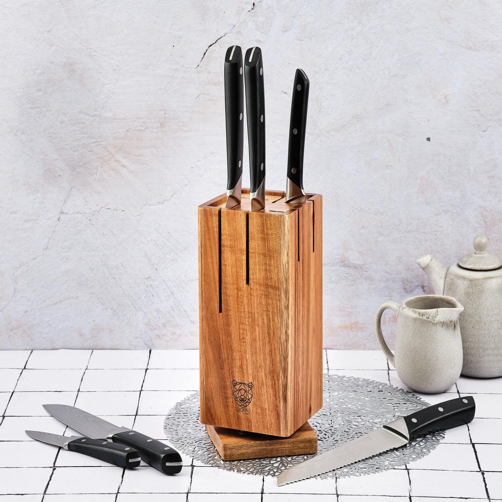 Voir la diapositive 2 : BJORN Bloc couteaux de cuisine ERLING SKAGEN - 7 pièces