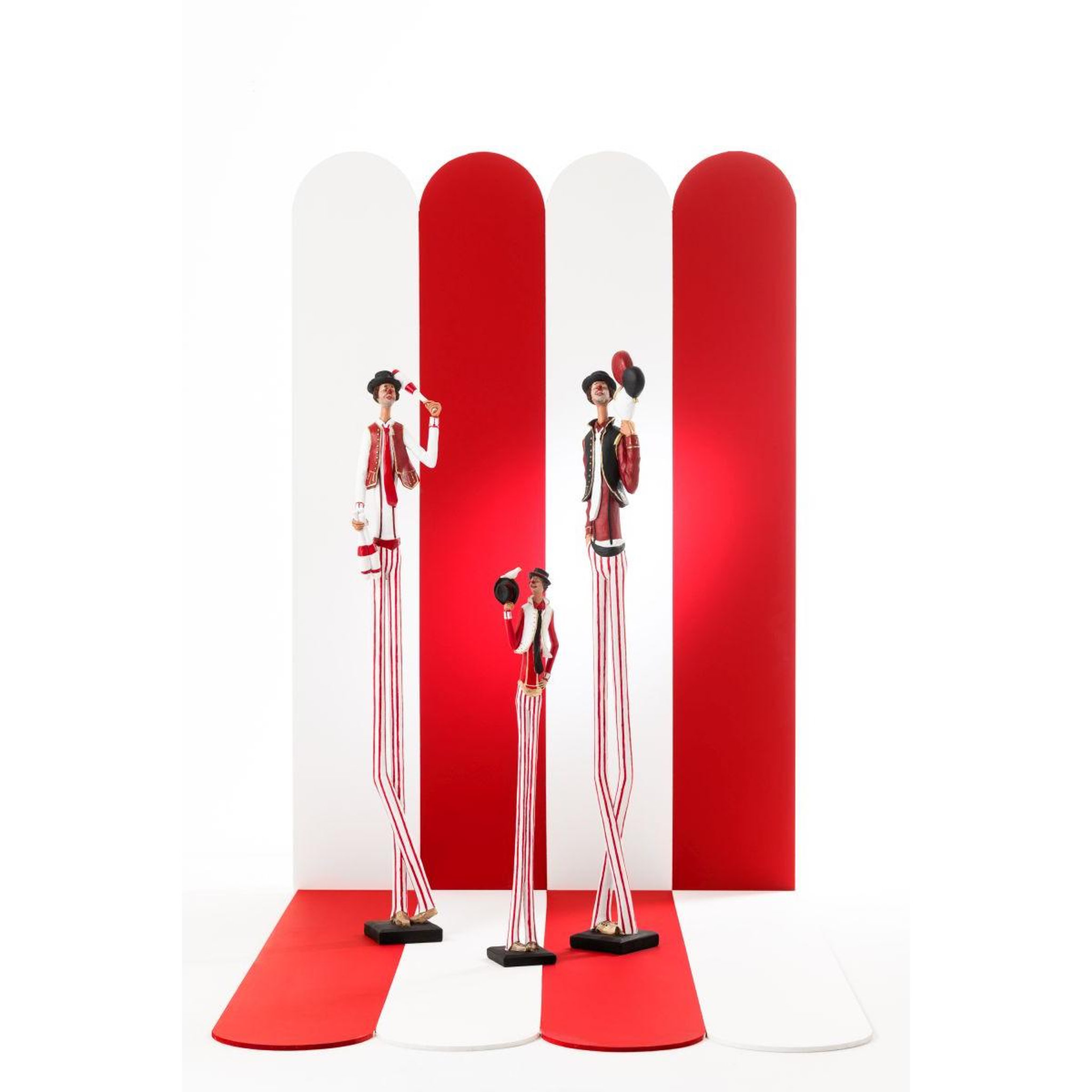 Voir la diapositive 2 : J-LINE Lot de 3 clowns géants  cirque  127cm multicolore