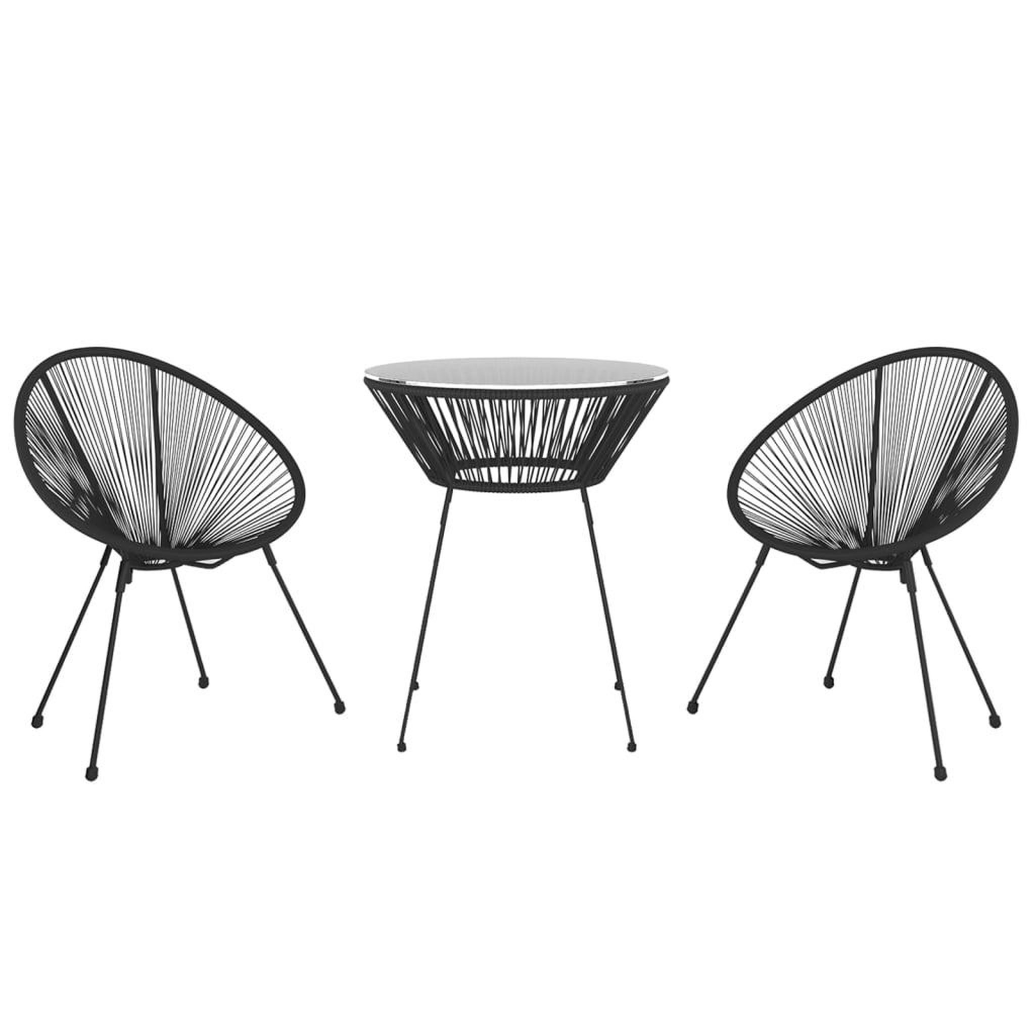 Voir la diapositive 3 : VIDAXL Ensemble a manger de jardin 3 pcs Noir