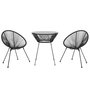 Voir la diapositive 3 : VIDAXL Ensemble a manger de jardin 3 pcs Noir