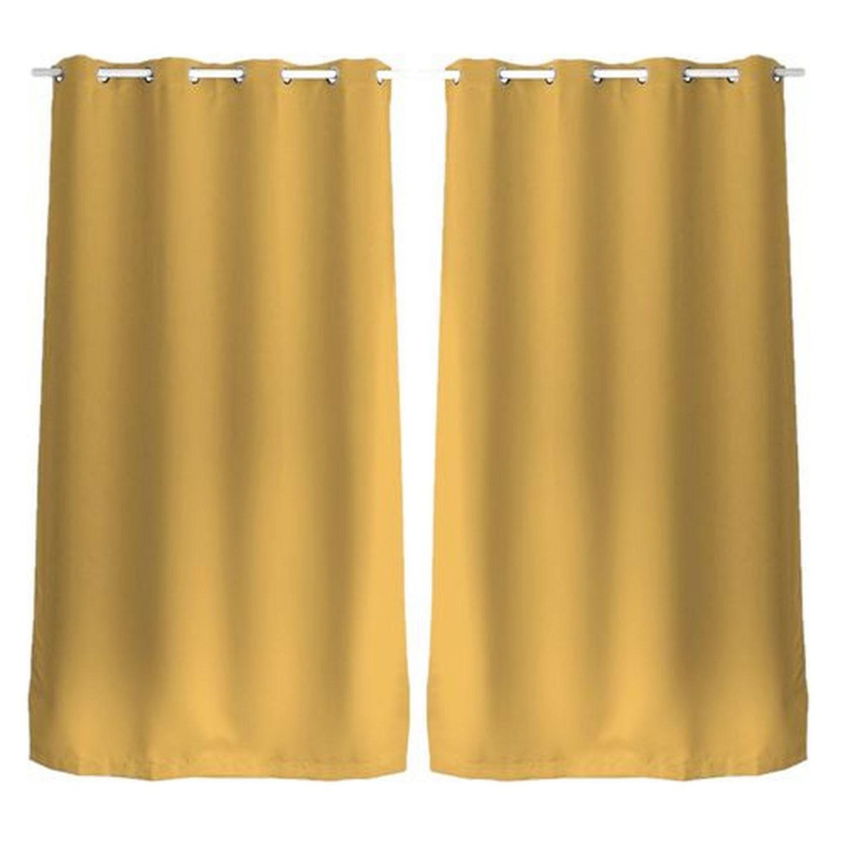 TOILINUX Lot de 2 Rideaux unis occultants avec œillets