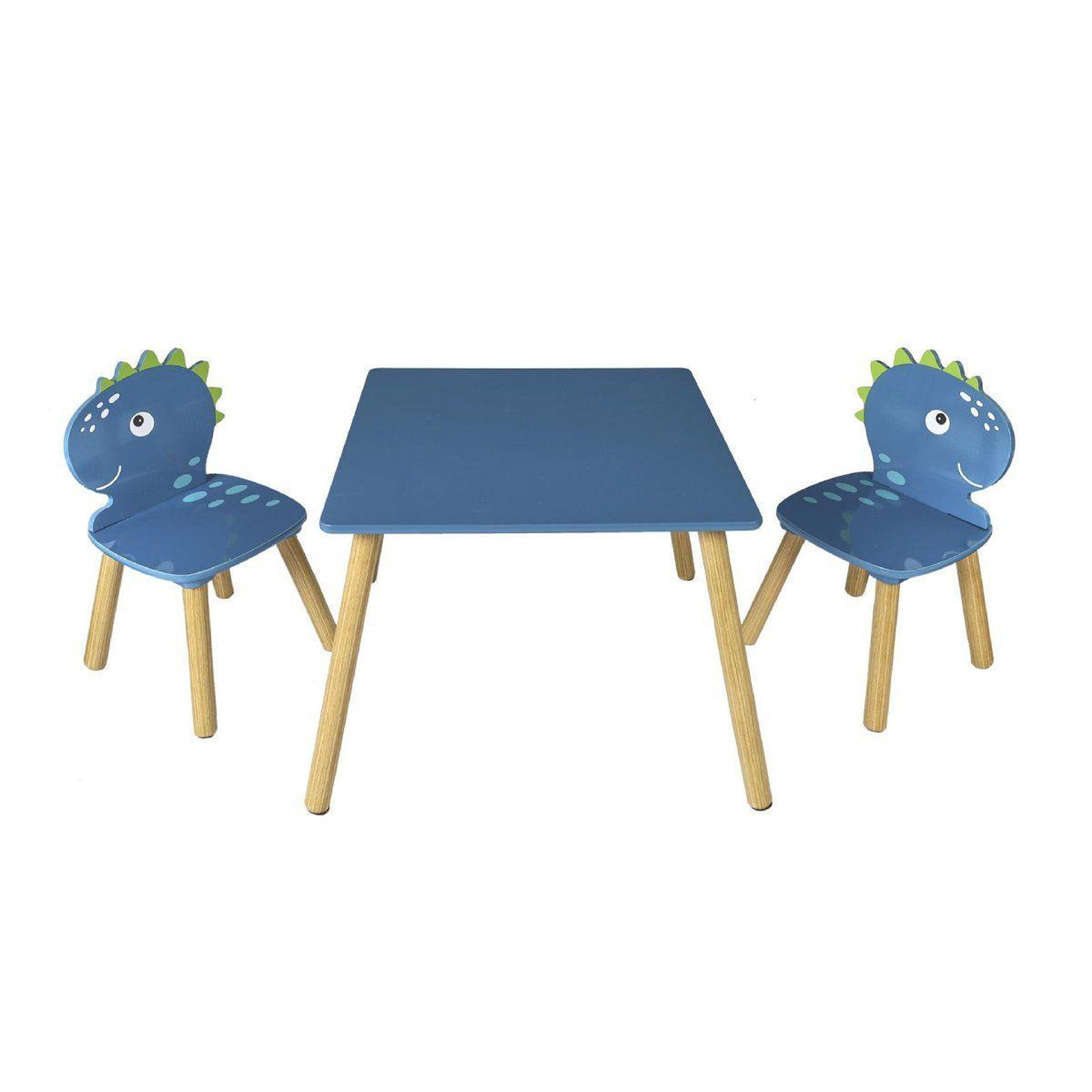HOME DECO KIDS Table & 2 chaises enfant  dino  55cm bleu
