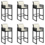 Voir la diapositive 4 : VIDAXL Ensemble de bar de jardin 7 pcs avec coussins noir poly rotin