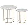 Voir la diapositive 1 :  Lot de 2 Tables d'Appoint  Good  60cm Blanc & Or