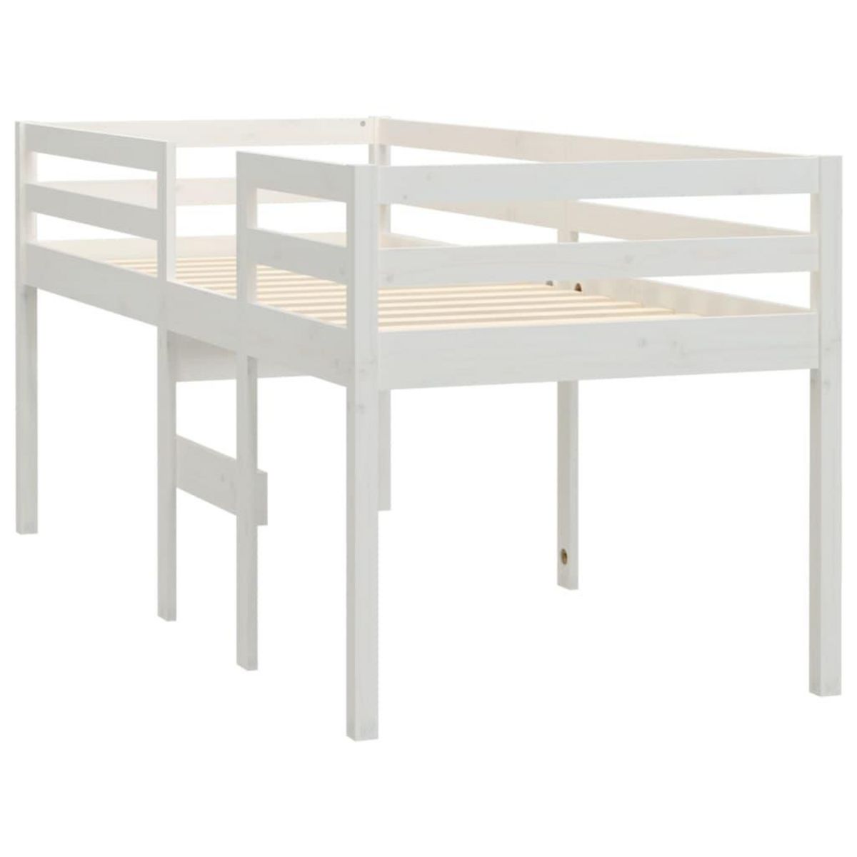 VIDAXL Lit haut sans matelas blanc 80x200 cm bois de pin massif