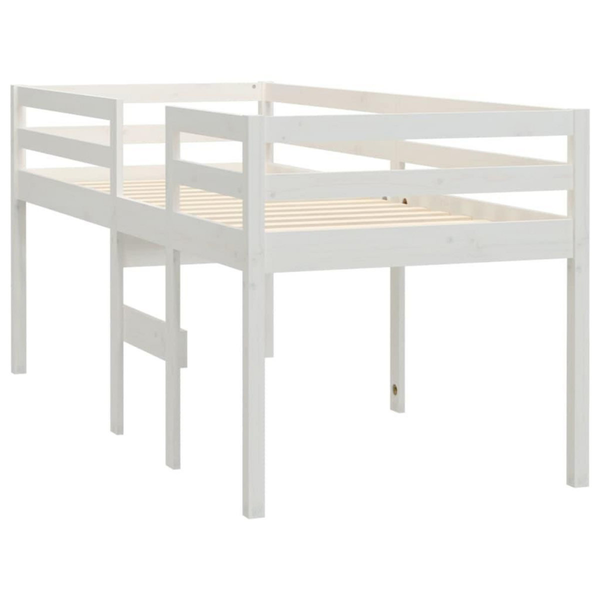 VIDAXL Lit haut sans matelas blanc 80x200 cm bois de pin massif