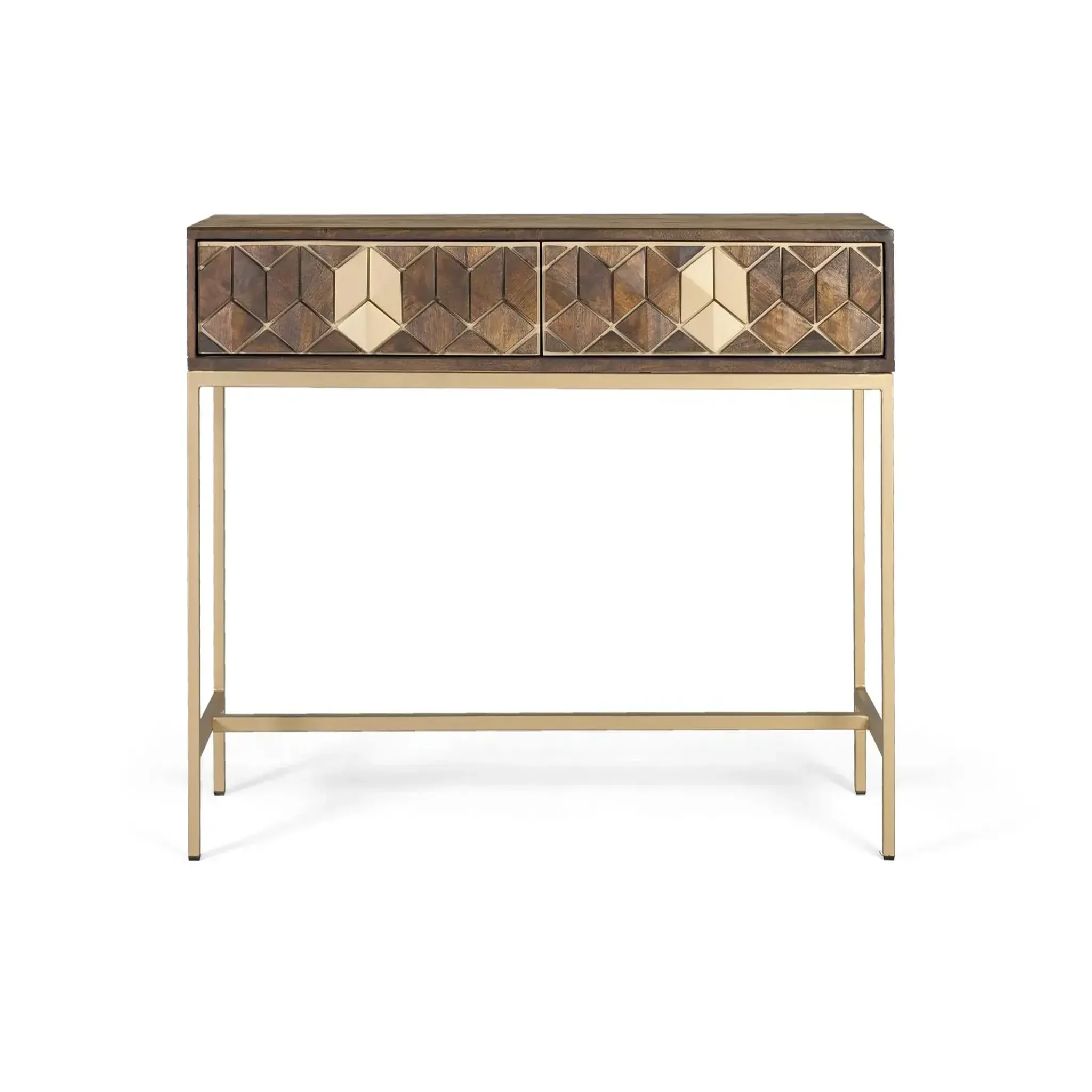 GINER Y COLOMER SL Console en bois de manguier 122 cm style rustique moderne