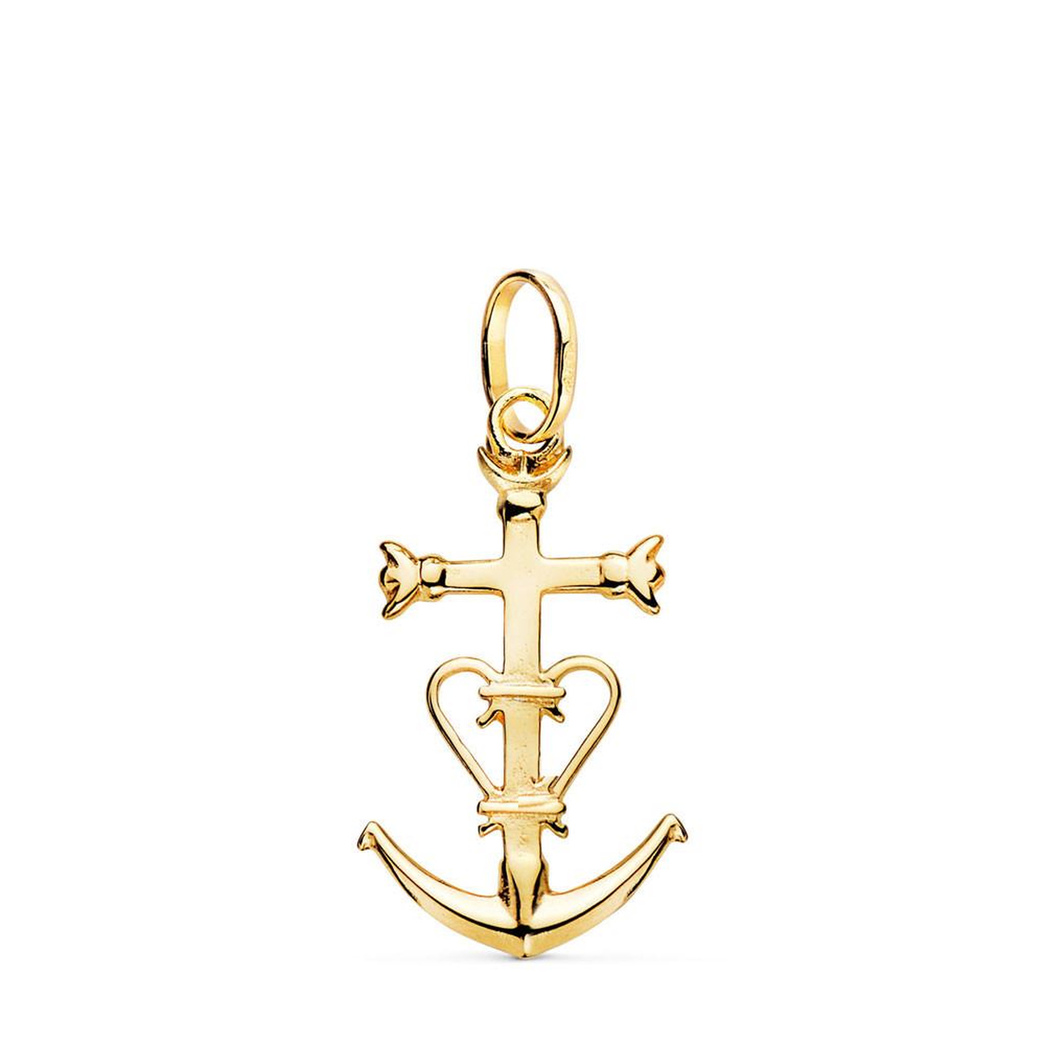 L'ATELIER D'AZUR Pendentif - Médaille Croix Camarguaise Or 18 Carats 750 Jaune - Chaine Offerte