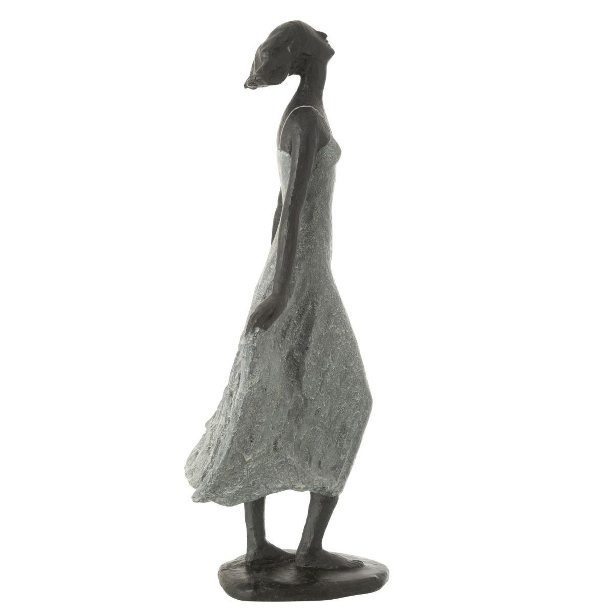 Voir la diapositive 3 : J-LINE Statue fille en résine  ciel  54cm gris