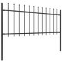 Voir la diapositive 2 : VIDAXL Cloture de jardin avec dessus en lance Acier 8,5x0,8 m Noir