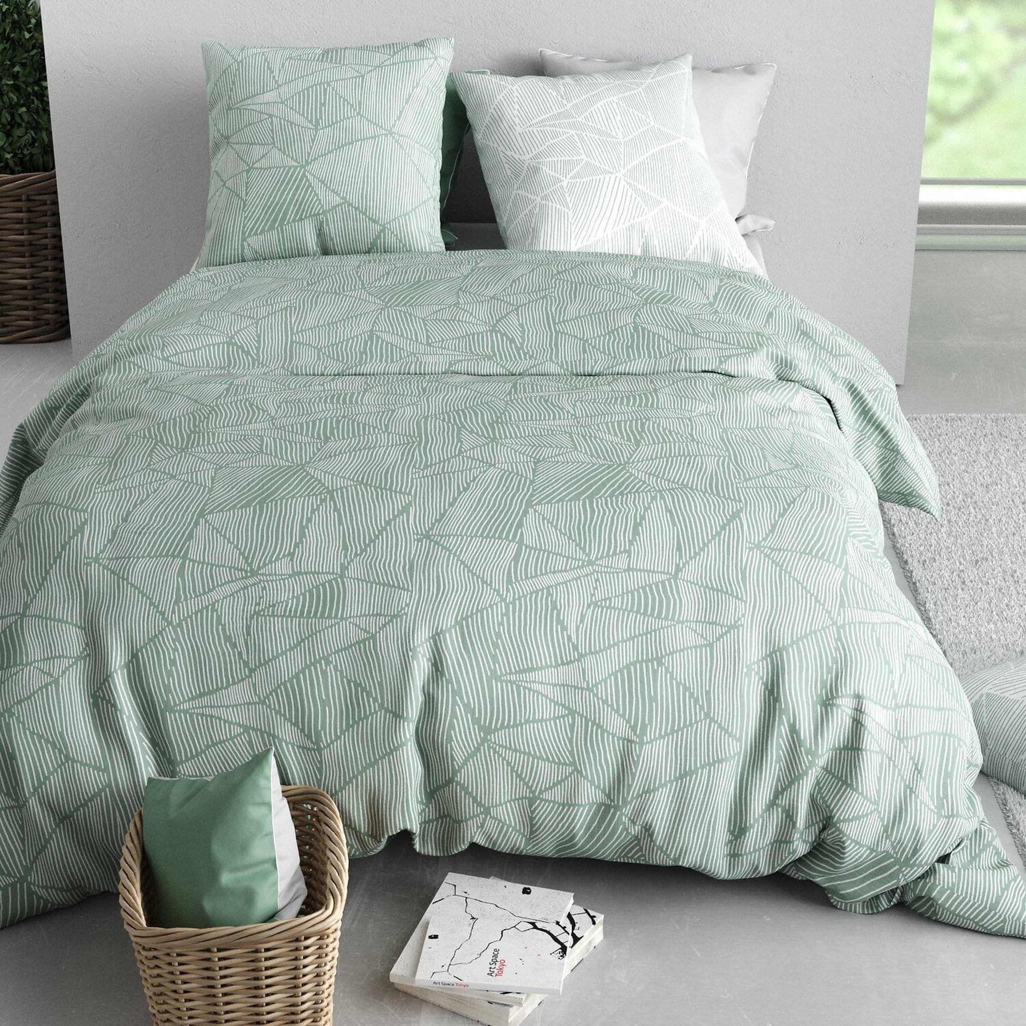 Voir la diapositive 5 : ATELIER DU COTON Parure de couette 100% coton 57fils adely
