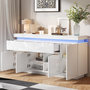 Voir la diapositive 2 : MERAX Buffet 4 porte(s) 2 tiroir(s) - 140 cm blanc led panneau de particules