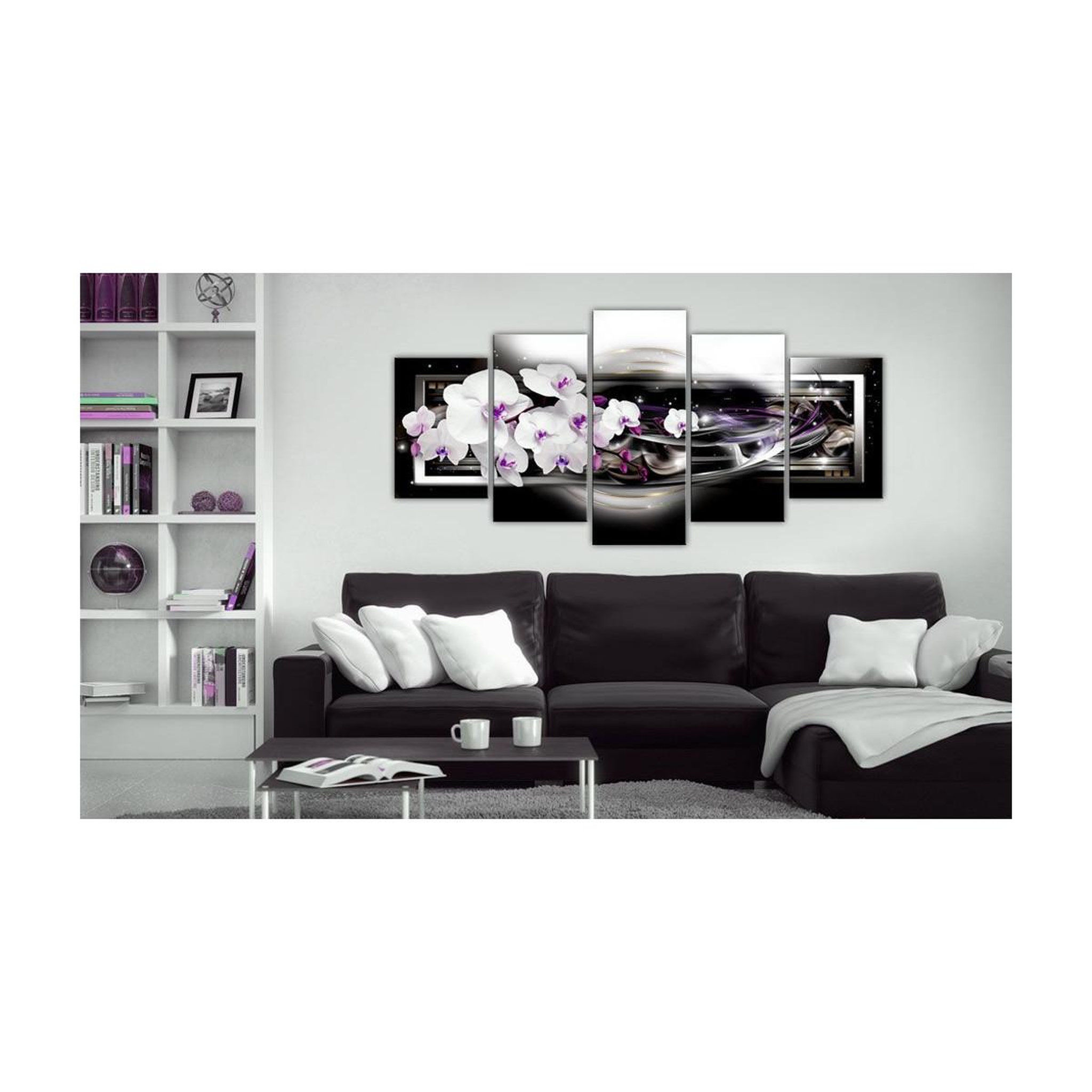 Voir la diapositive 2 : Paris Prix Tableau Imprimé  Orchids on a Black Background