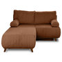 Voir la diapositive 1 : BEST MOBILIER Cristal - canapé 3 places - convertible avec coffre et grand pouf - en fausse fourrure côtelée