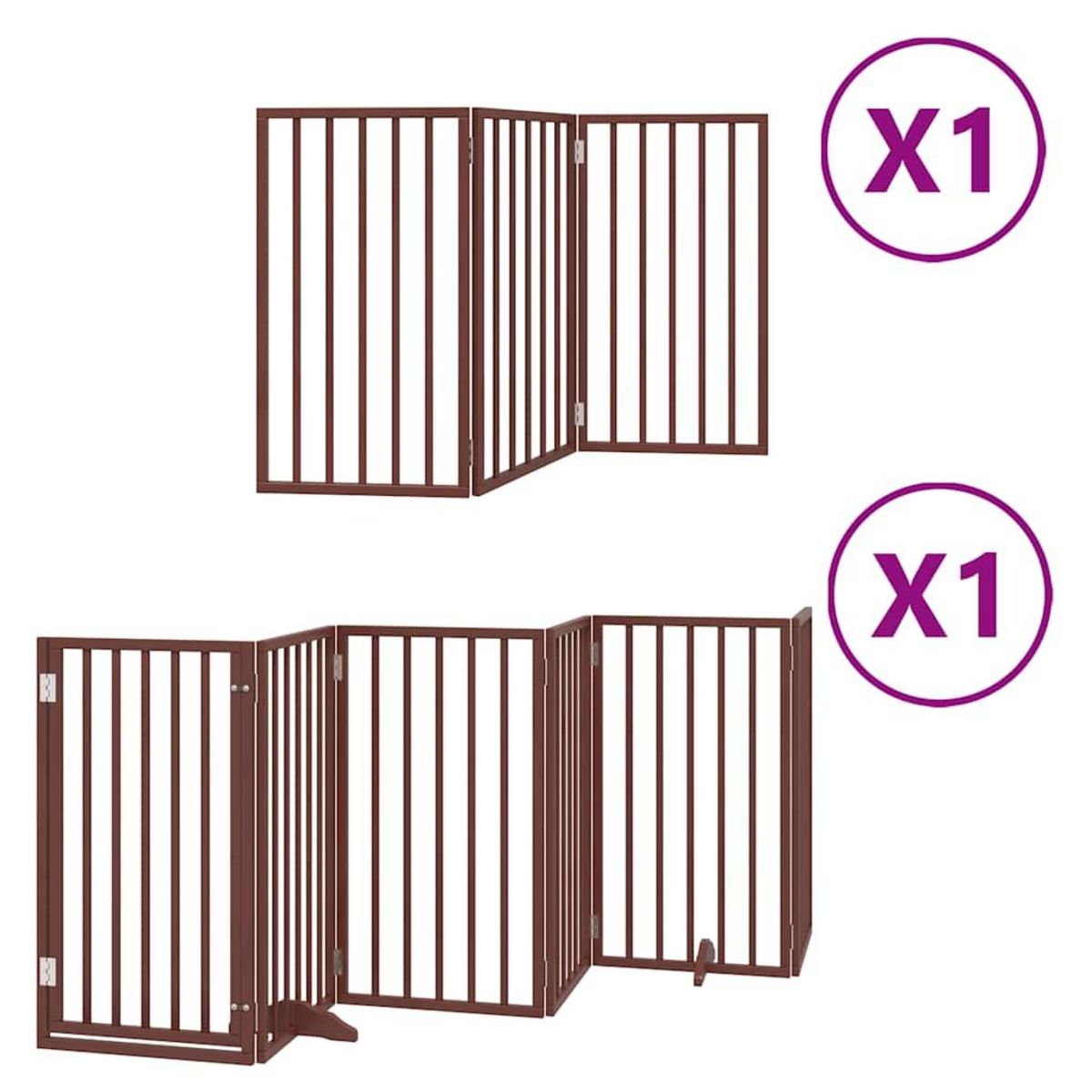 VIDAXL Barriere pour chien porte pliable 9 panneaux bois de peuplier
