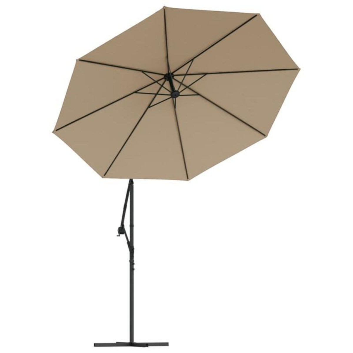 VIDAXL Tissu de remplacement pour parasol deporte taupe 300 cm