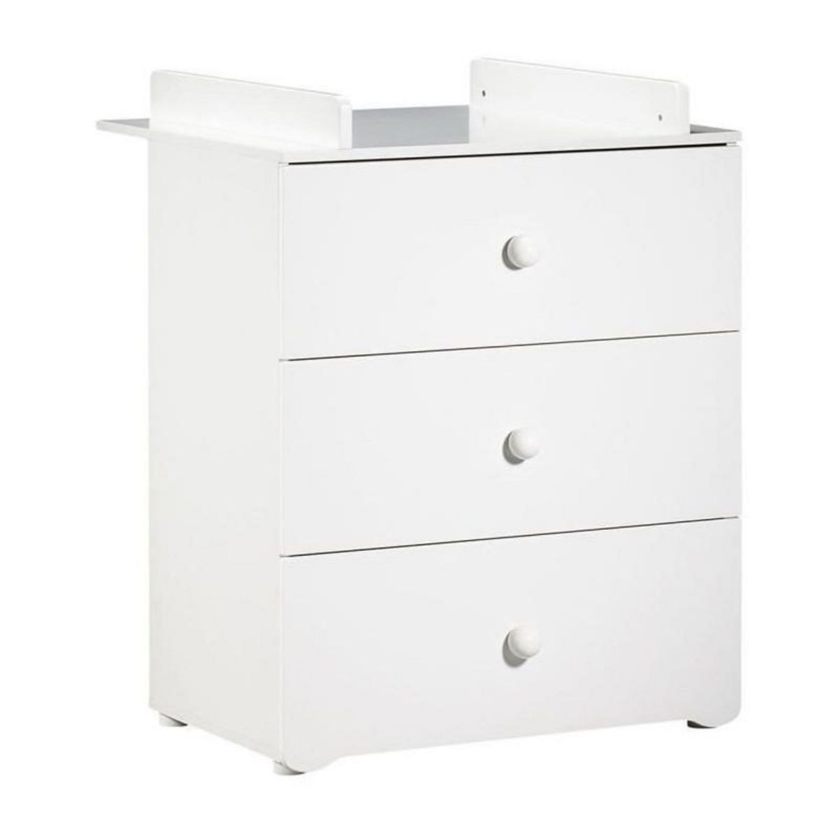 BABY PRICE Chambre bébé trio Basic boule: Lit 120x60, commode a langer et armoire - Babyprice - Blanc