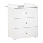 Voir la diapositive 4 : BABY PRICE Chambre bébé trio Basic boule: Lit 120x60, commode a langer et armoire - Babyprice - Blanc