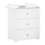 Voir la diapositive 4 : BABY PRICE Chambre bébé trio Basic boule: Lit 120x60, commode a langer et armoire - Babyprice - Blanc