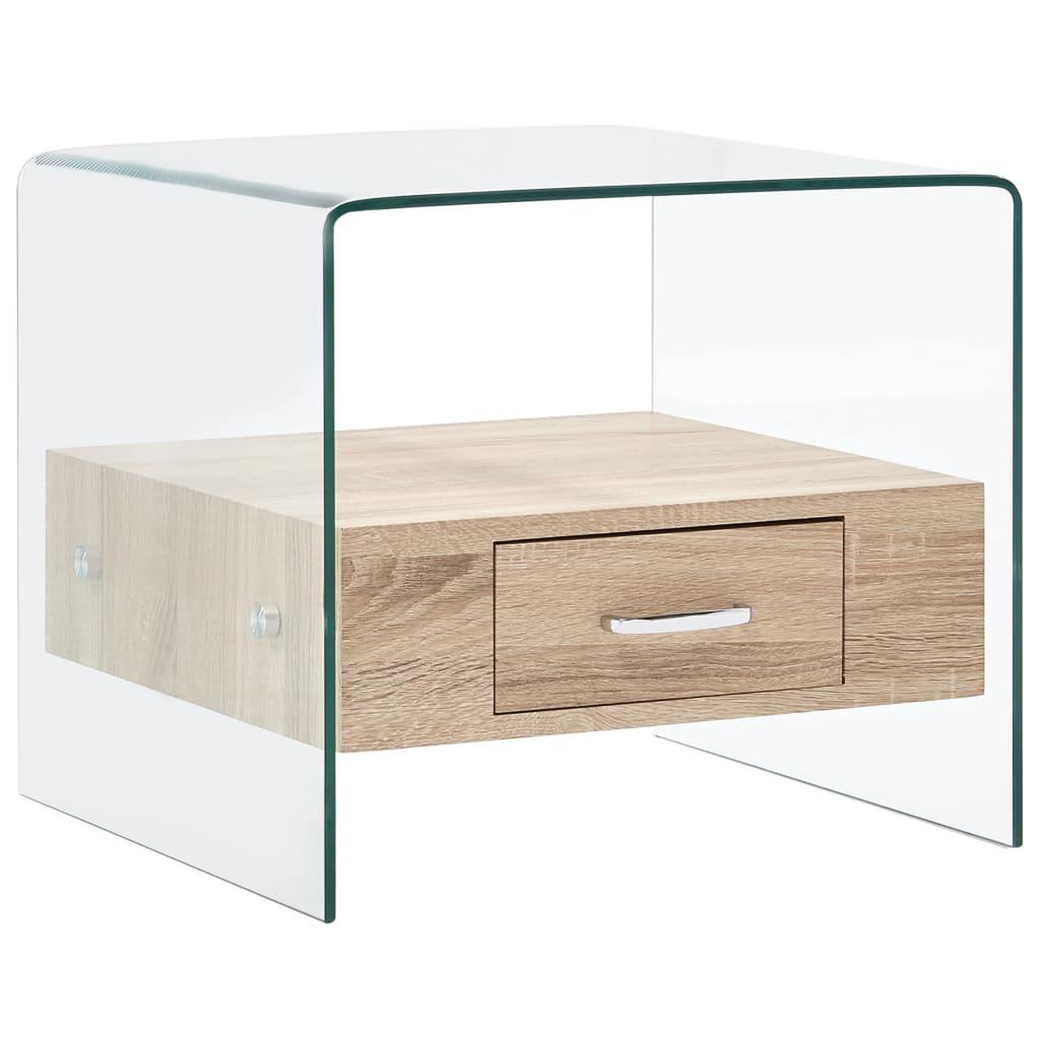 VIDAXL Table basse avec tiroir 50x50x45 cm verre trempe