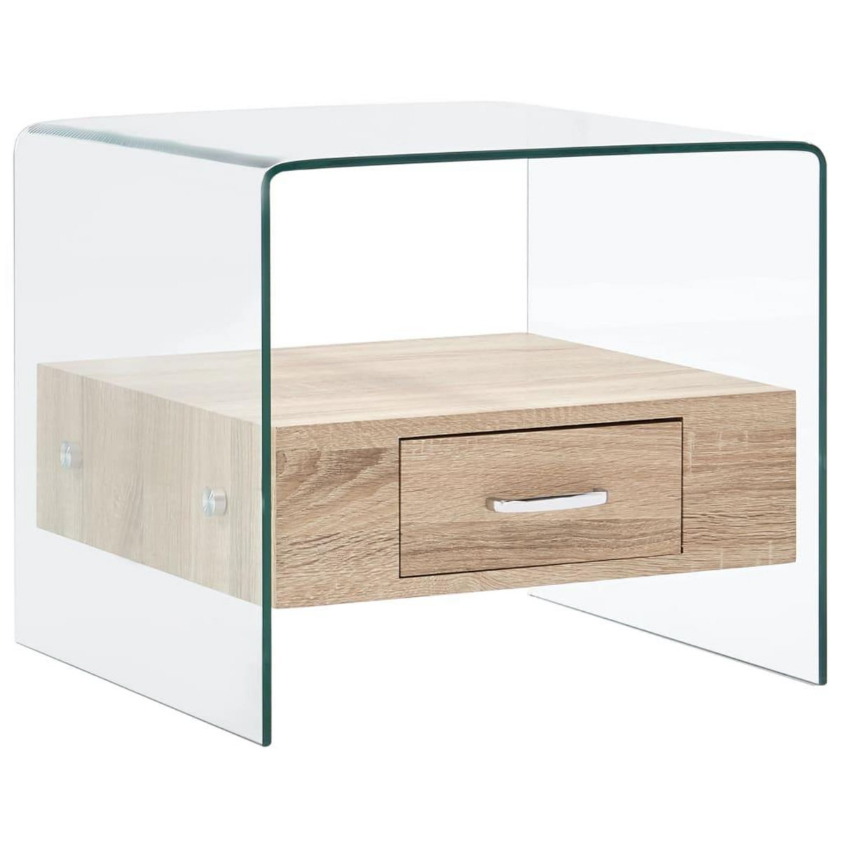 VIDAXL Table basse avec tiroir 50x50x45 cm Verre trempe