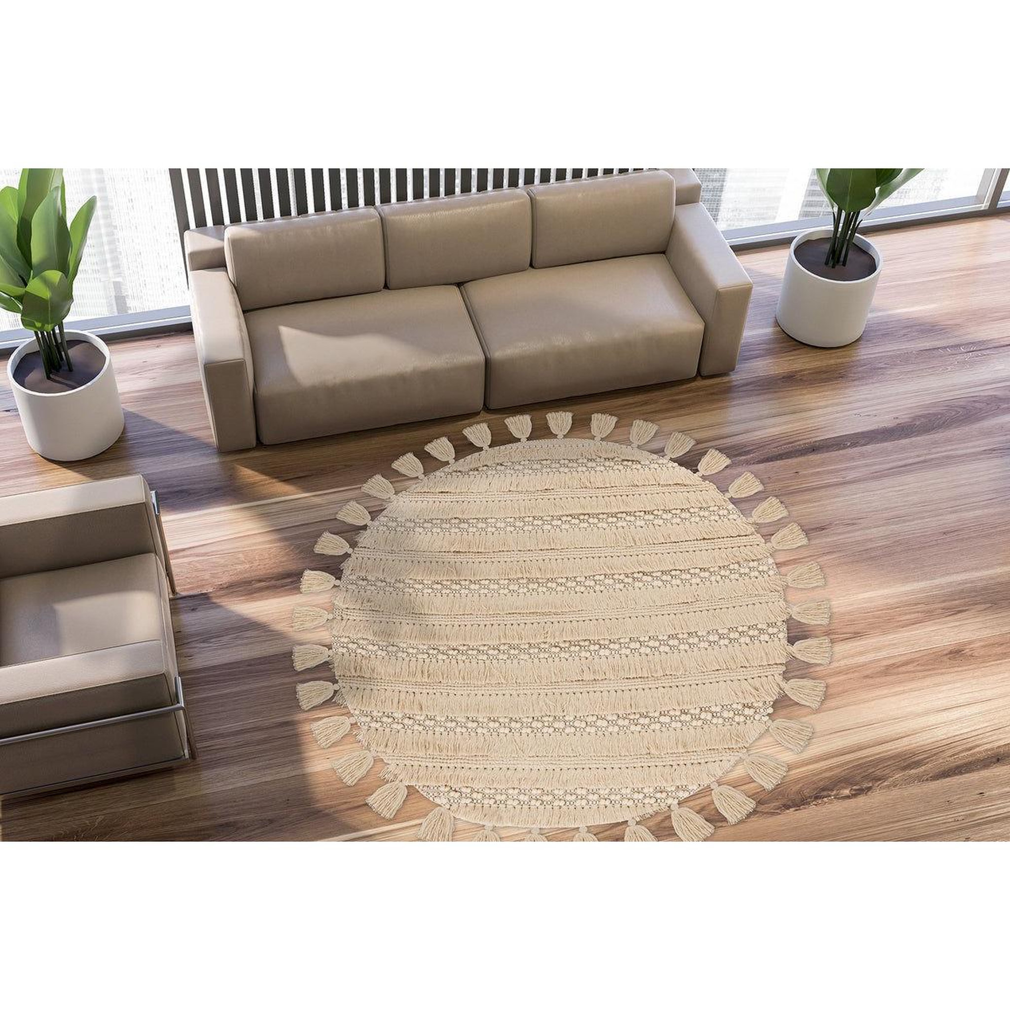 Voir la diapositive 5 : Paris Prix Tapis bohème tissé à la main  bohist  160cm naturel