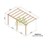 Voir la diapositive 2 : JARDIDECO Pergola adossée en bois massif Saint-Denis 510 x 300 cm - Maderland