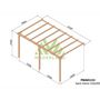 Voir la diapositive 2 : JARDIDECO Pergola adossée en bois massif Saint-Denis 510 x 300 cm - Maderland
