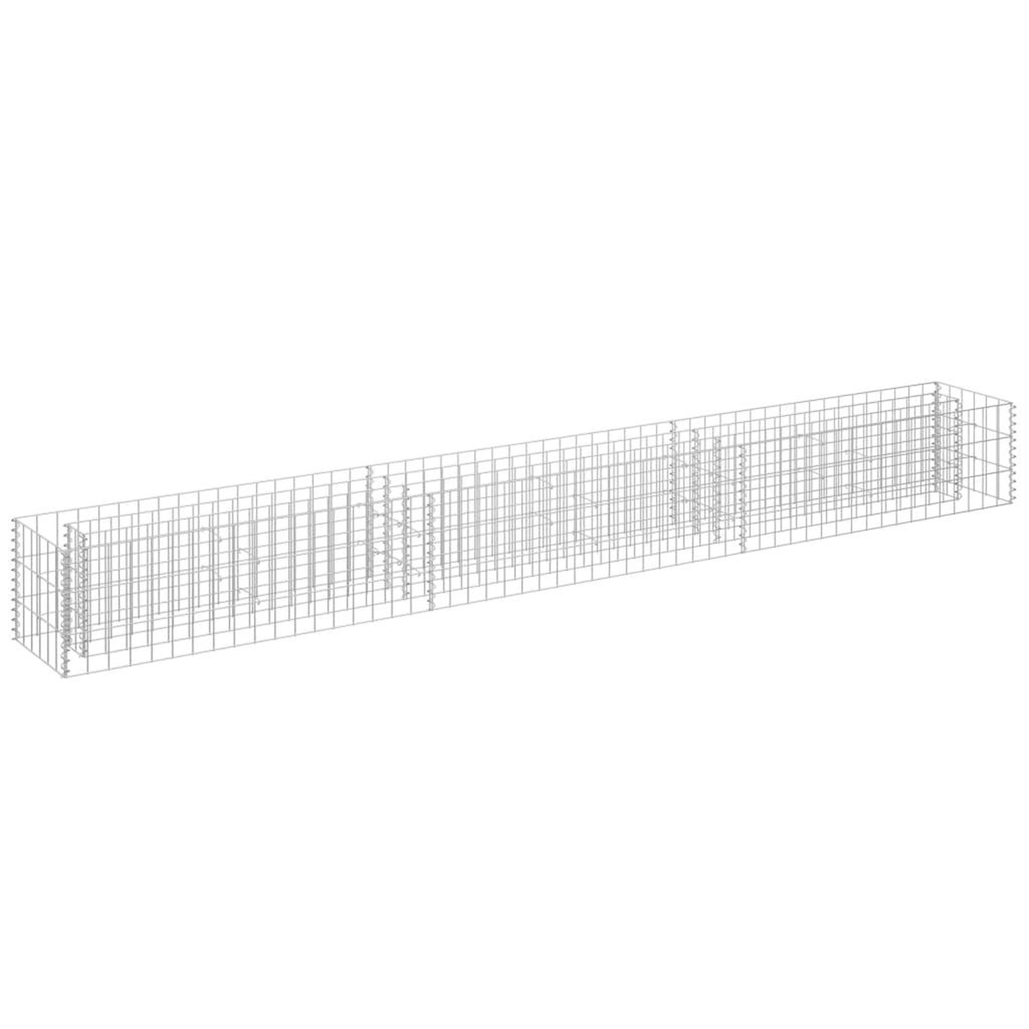 Voir la diapositive 2 : VIDAXL Lit sureleve a gabion Acier galvanise 270x30x30 cm