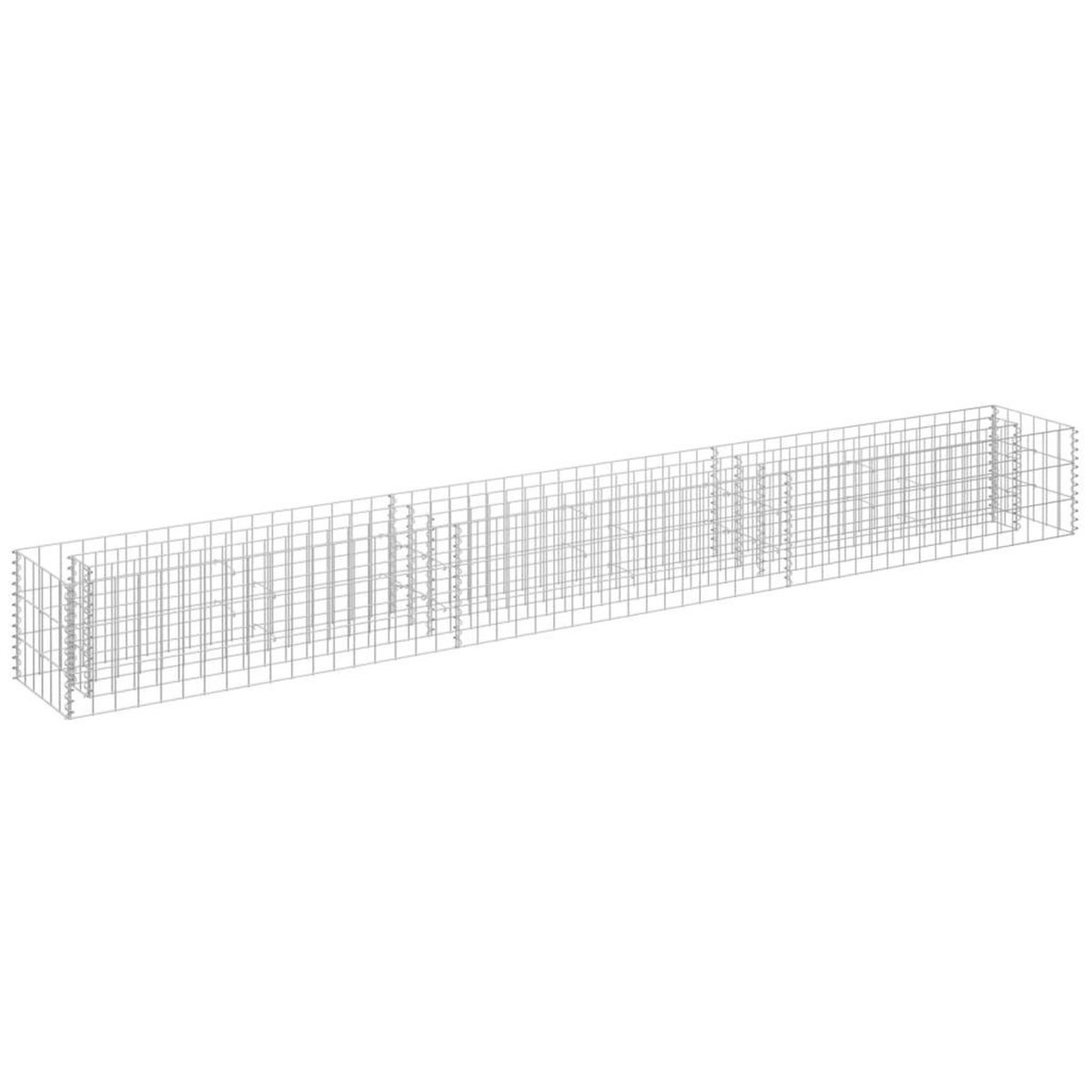 VIDAXL Lit sureleve a gabion Acier galvanise 270x30x30 cm