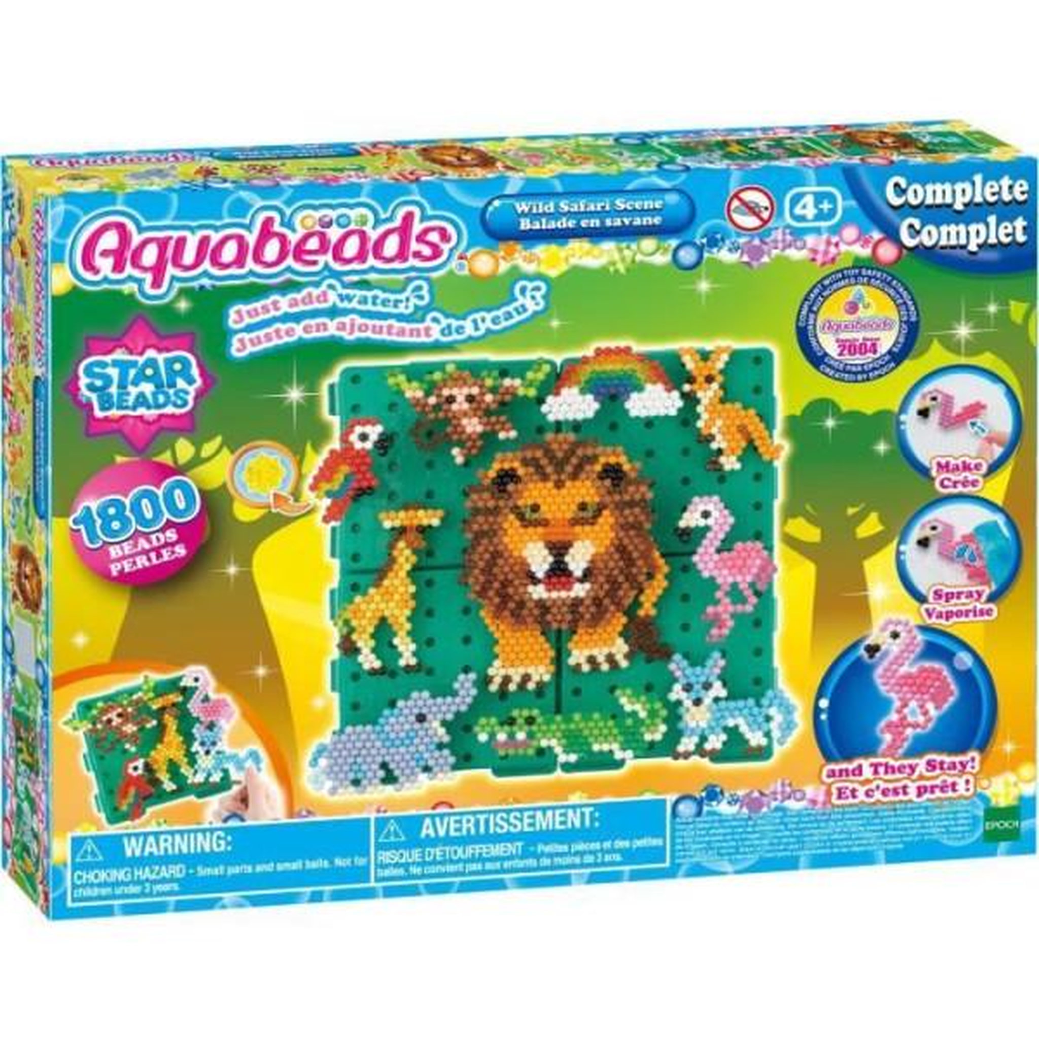 Voir la diapositive 6 : Aquabeads Coffret de perles a repasser - AQUABEADS - Balade en savane - 1000 perles et 4 bases de création incluses