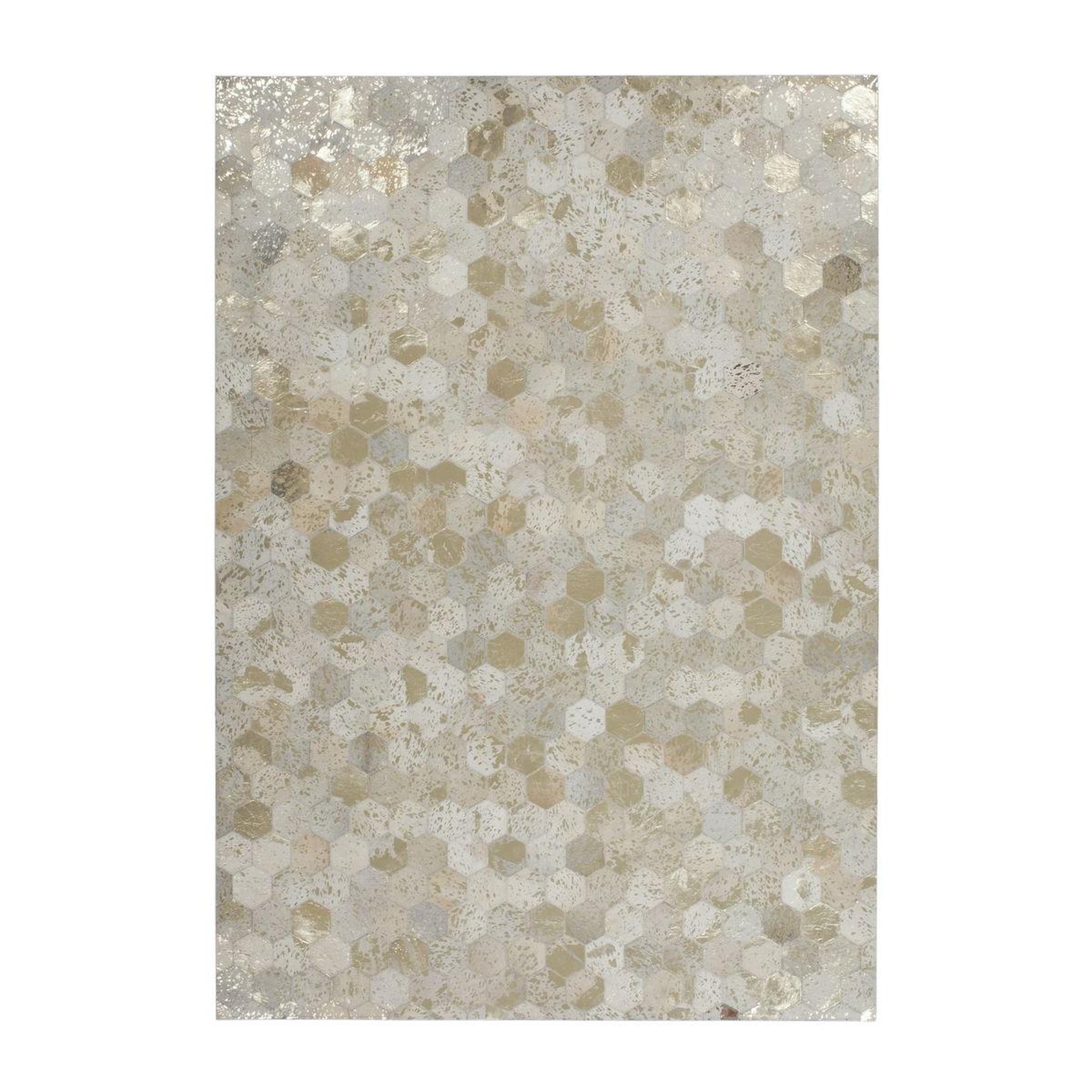 Voir la diapositive 1 : Paris Prix Tapis Tissé Effet Métallique  Spark  Ivoire & Or