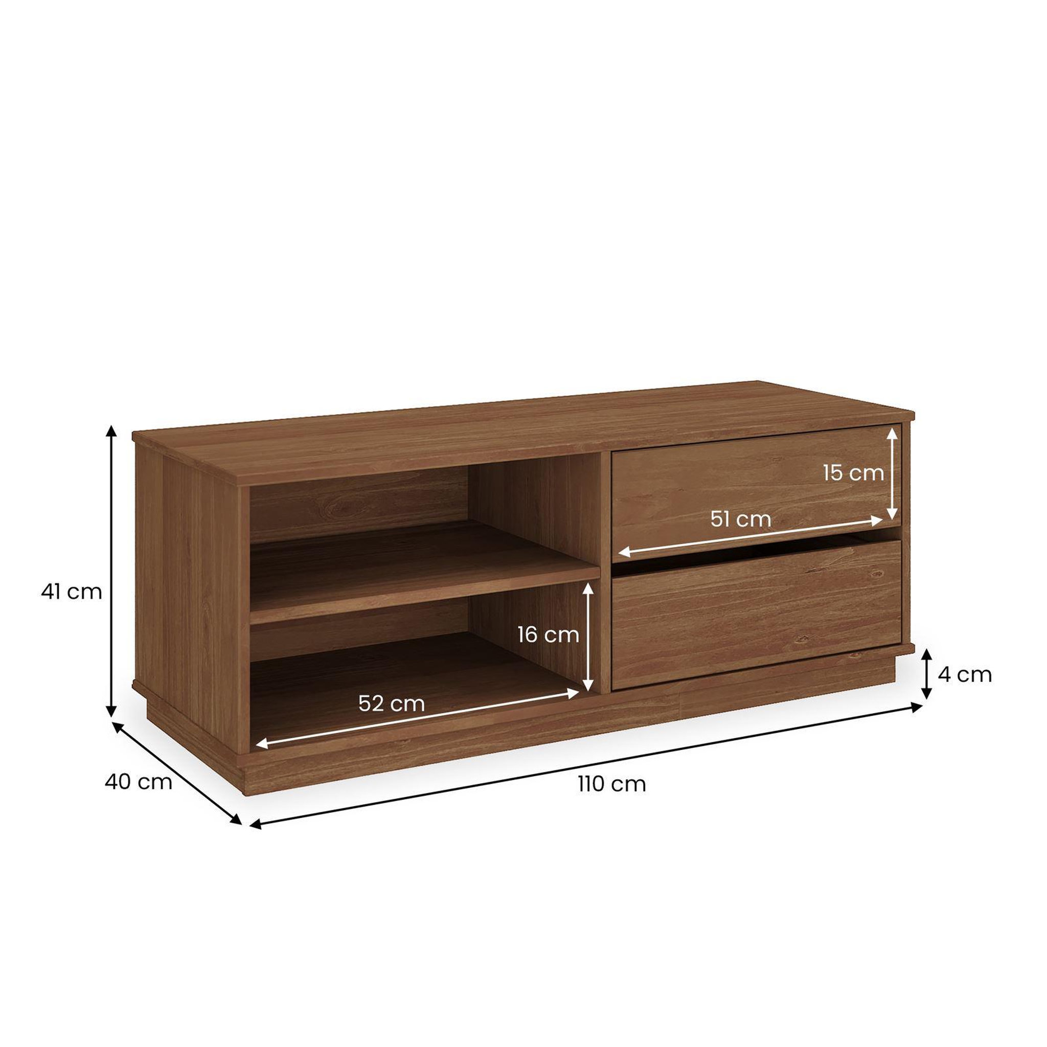 Voir la diapositive 6 : IDIMEX Meuble TV MAITE L 110 cm 2 tiroirs en bois massif