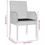 Voir la diapositive 6 : VIDAXL Ensemble a manger de jardin 3 pcs coussins gris resine tressee