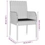 Voir la diapositive 6 : VIDAXL Ensemble a manger de jardin 3 pcs coussins gris resine tressee