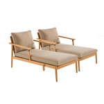 SWEEEK Lot de deux bains de soleil bois d'acacia et cordage marron - Cordelia