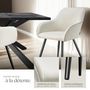 Voir la diapositive 4 : tectake Chaise de salle à manger rembourrée en velours côtelé crème/noir Lot de 6