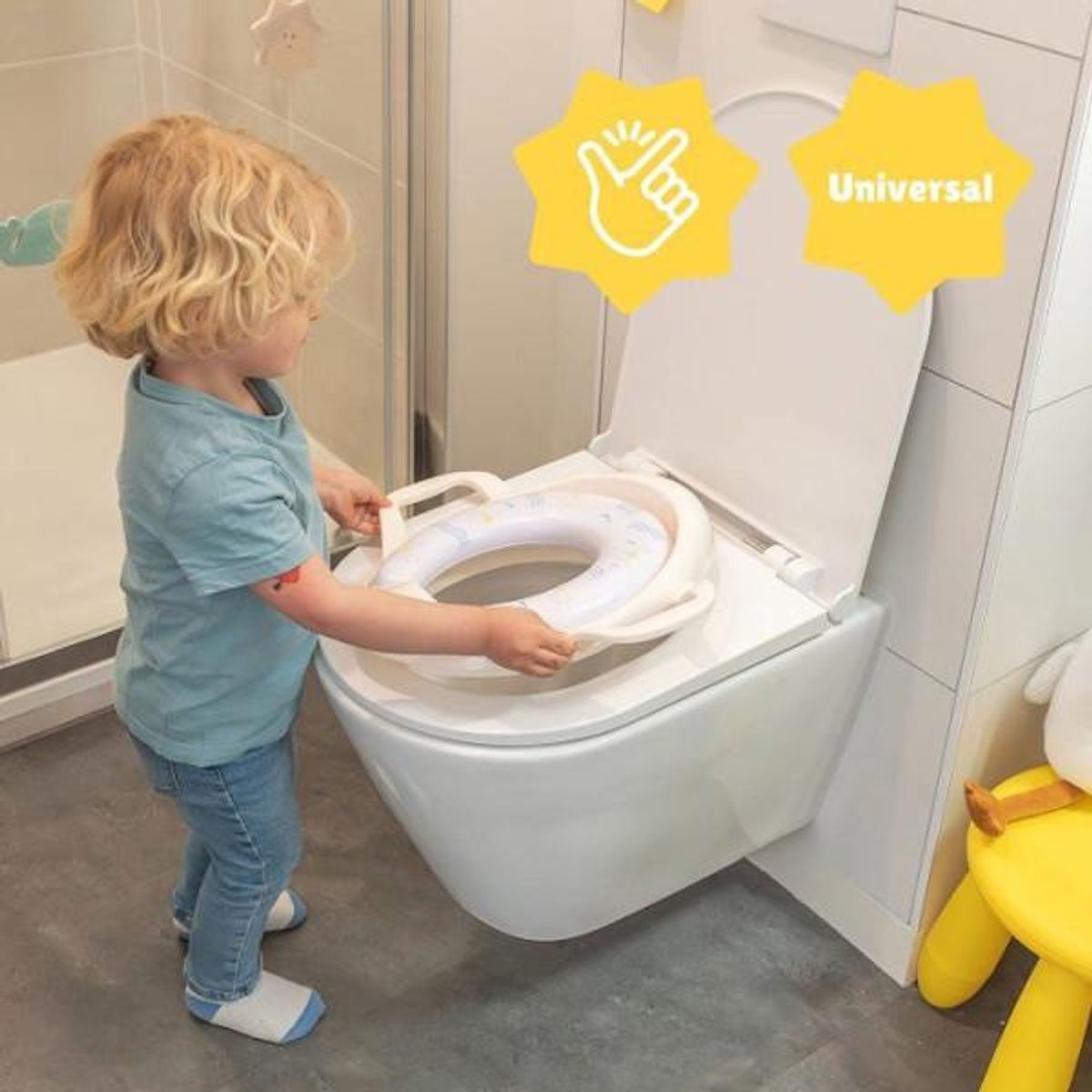 BADABULLE Badabulle - Pot Bebe Toilette avec Cuvette Amovible - Assise Ergonomique - Nettoyage Facile - Des 12 Mois - Mouette