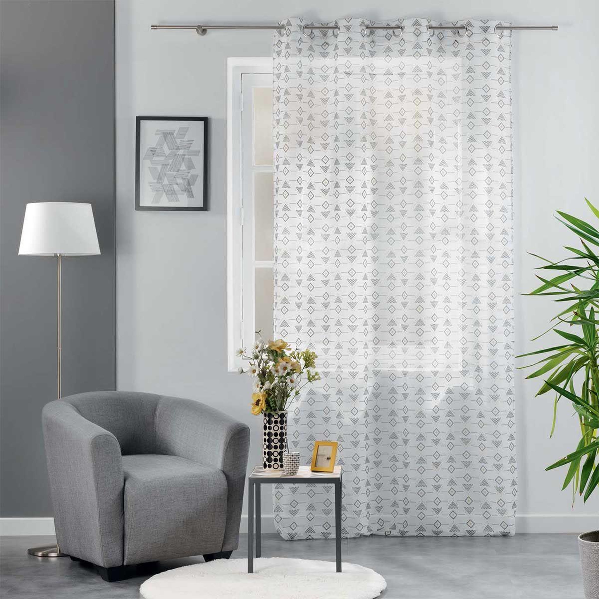 Voir la diapositive 3 : Douceur d'Intérieur Rideau voilage à œillets  letiko  140x240cm blanc