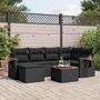 Voir la diapositive 1 : VIDAXL Salon de jardin 7 pcs avec coussins noir resine tressee
