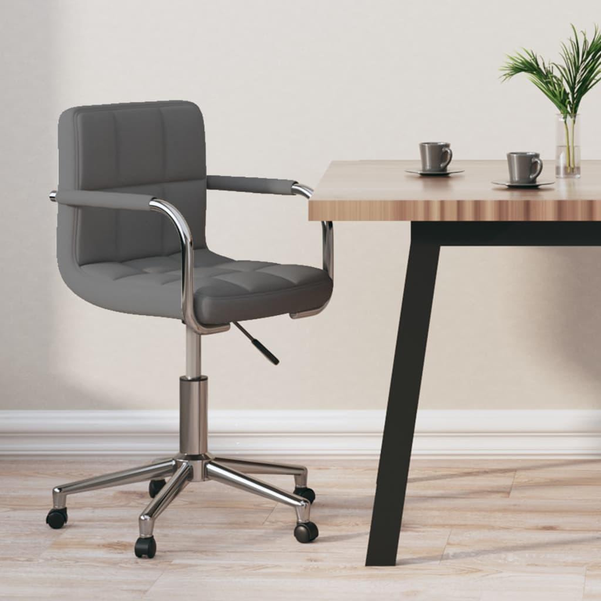 VIDAXL Chaise pivotante de bureau Gris clair Tissu