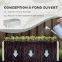 Voir la diapositive 3 : OUTSUNNY Carré potager de jardin renforcé - dim. 180L x 90l x 59H cm - tôle d'acier ondulée galvanisée