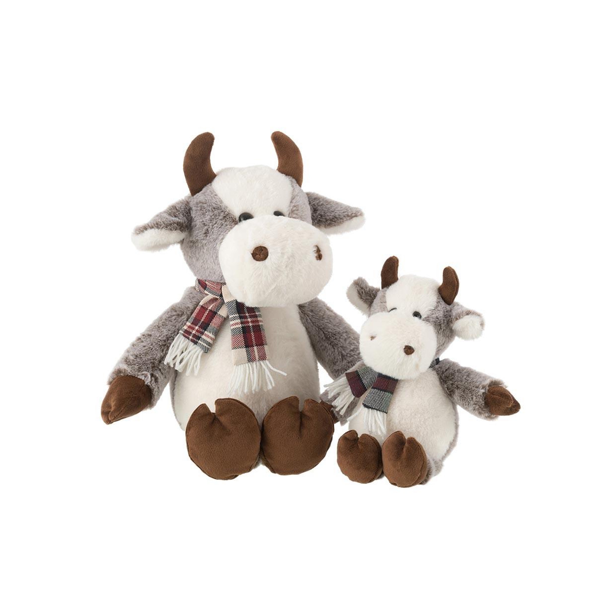 Voir la diapositive 2 : J-LINE Peluche vache  écharpe  35cm multicolore