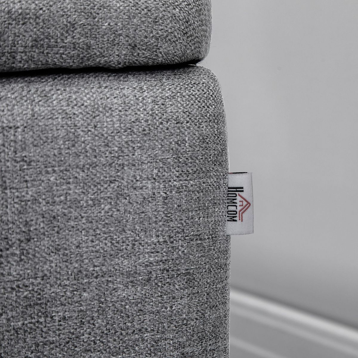 HOMCOM Banc coffre de rangement 2 en 1 dim. 102L x 40l x 39H cm piètement acier noir tissu gris