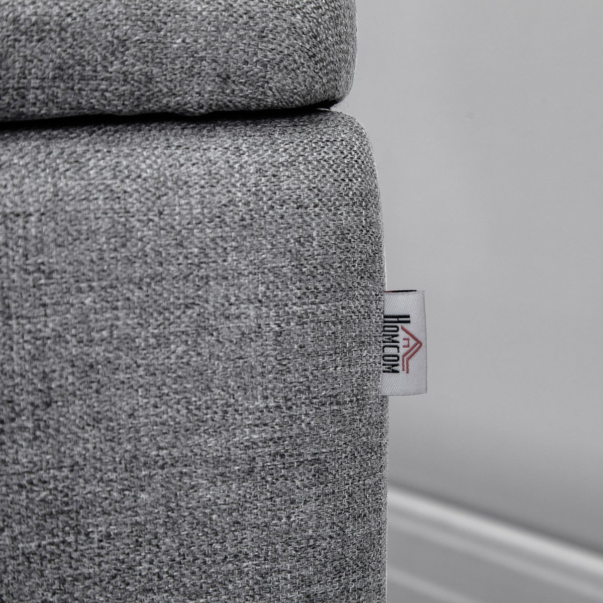 HOMCOM Banc coffre de rangement 2 en 1 dim. 102L x 40l x 39H cm piètement acier noir tissu gris