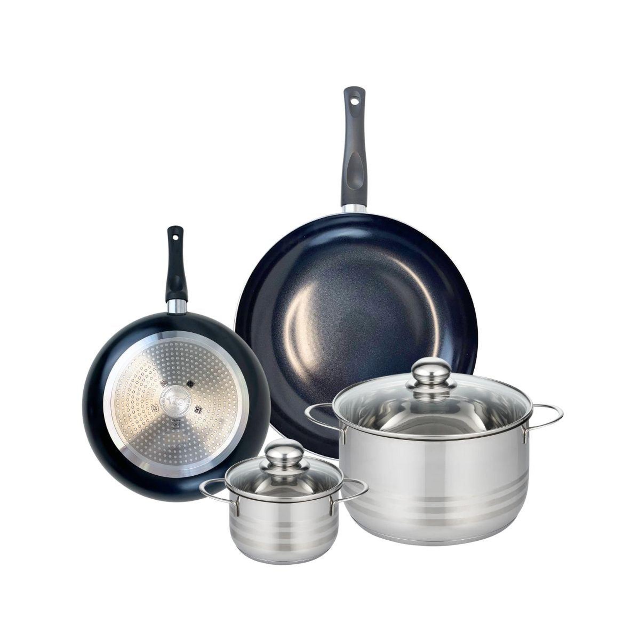 ELO Ensemble de 2 poêles de cuisson 24 et 32 cm et 2 faitouts 14 et 24 cm elo prima brillant