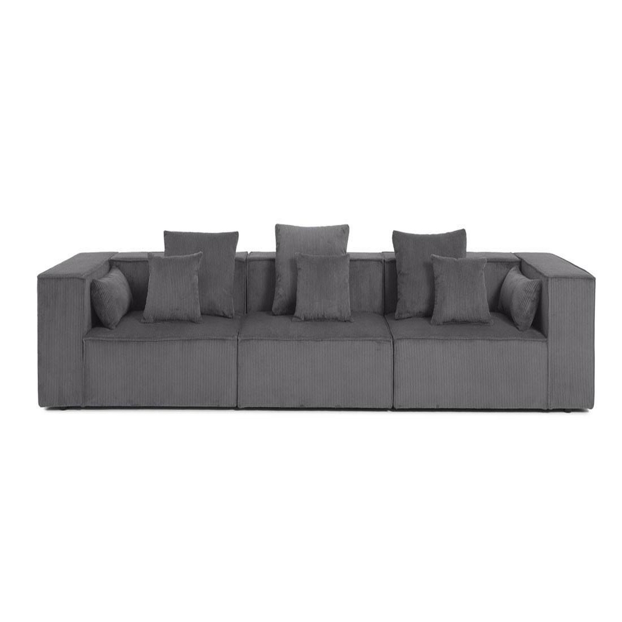 Voir la diapositive 1 : BEST MOBILIER Colombine - canapé modulable droit - 3 places - en velours côtelé