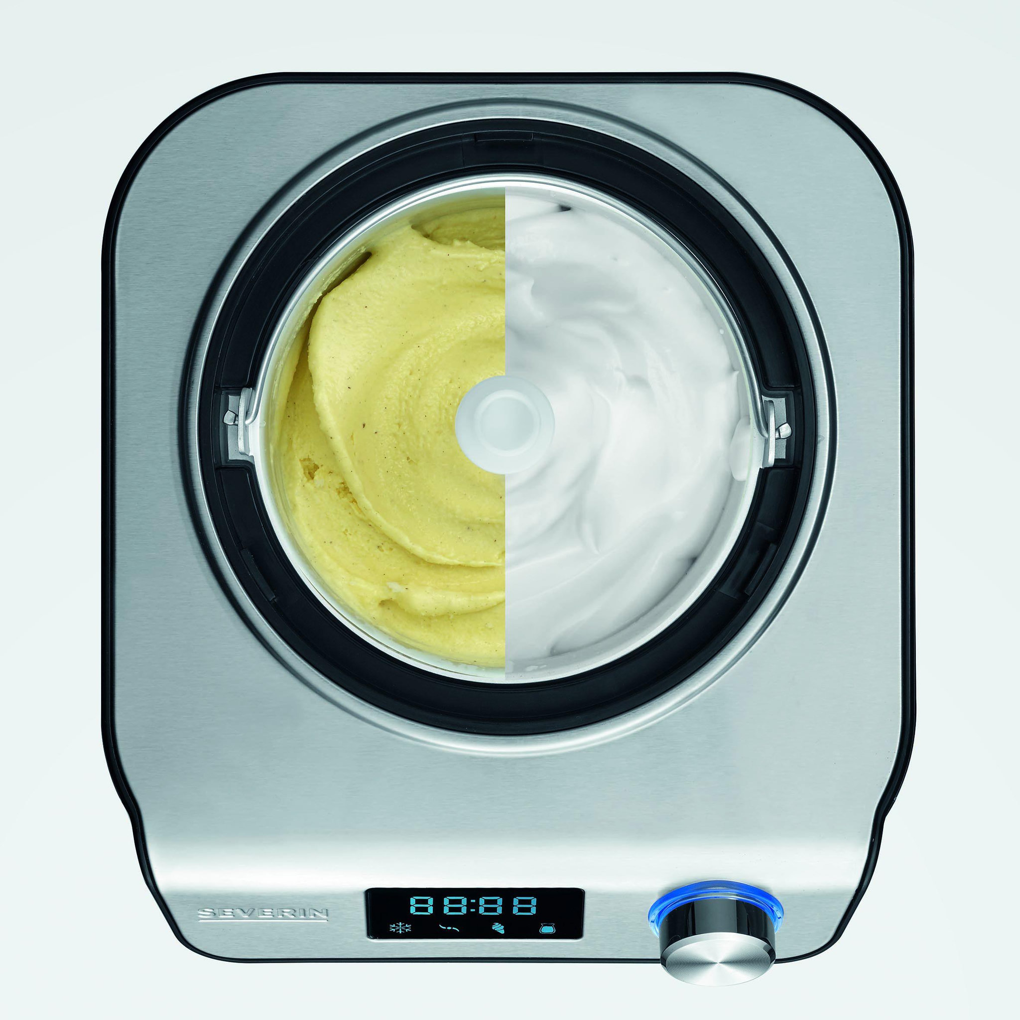 Voir la diapositive 3 : SEVERIN Turbine à glace 2en1 1.2l 135w noir/inox - ez7407