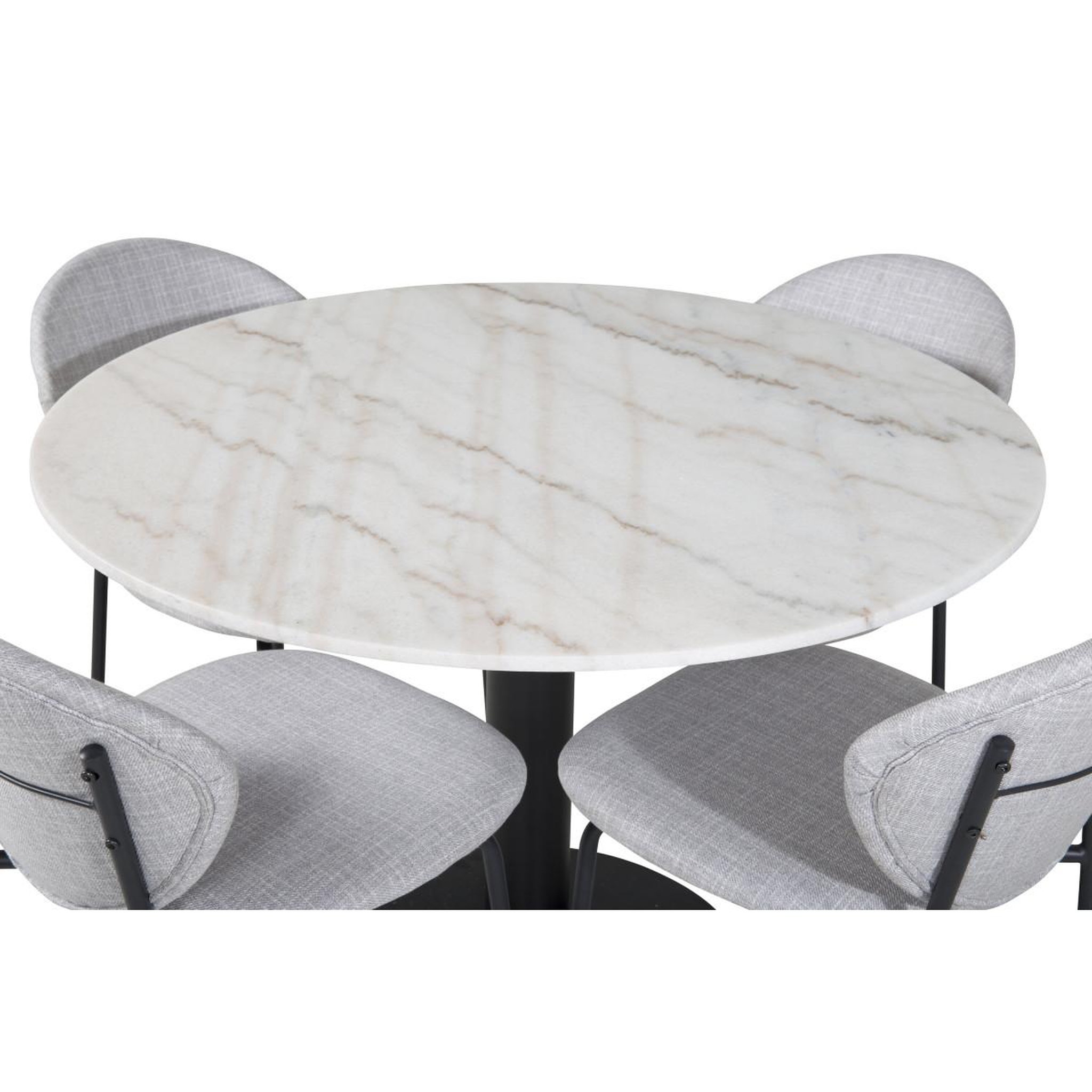 Voir la diapositive 3 : Paris Prix Ensemble table à manger & 4 chaises  estelle i & vault  106cm blanc & gris